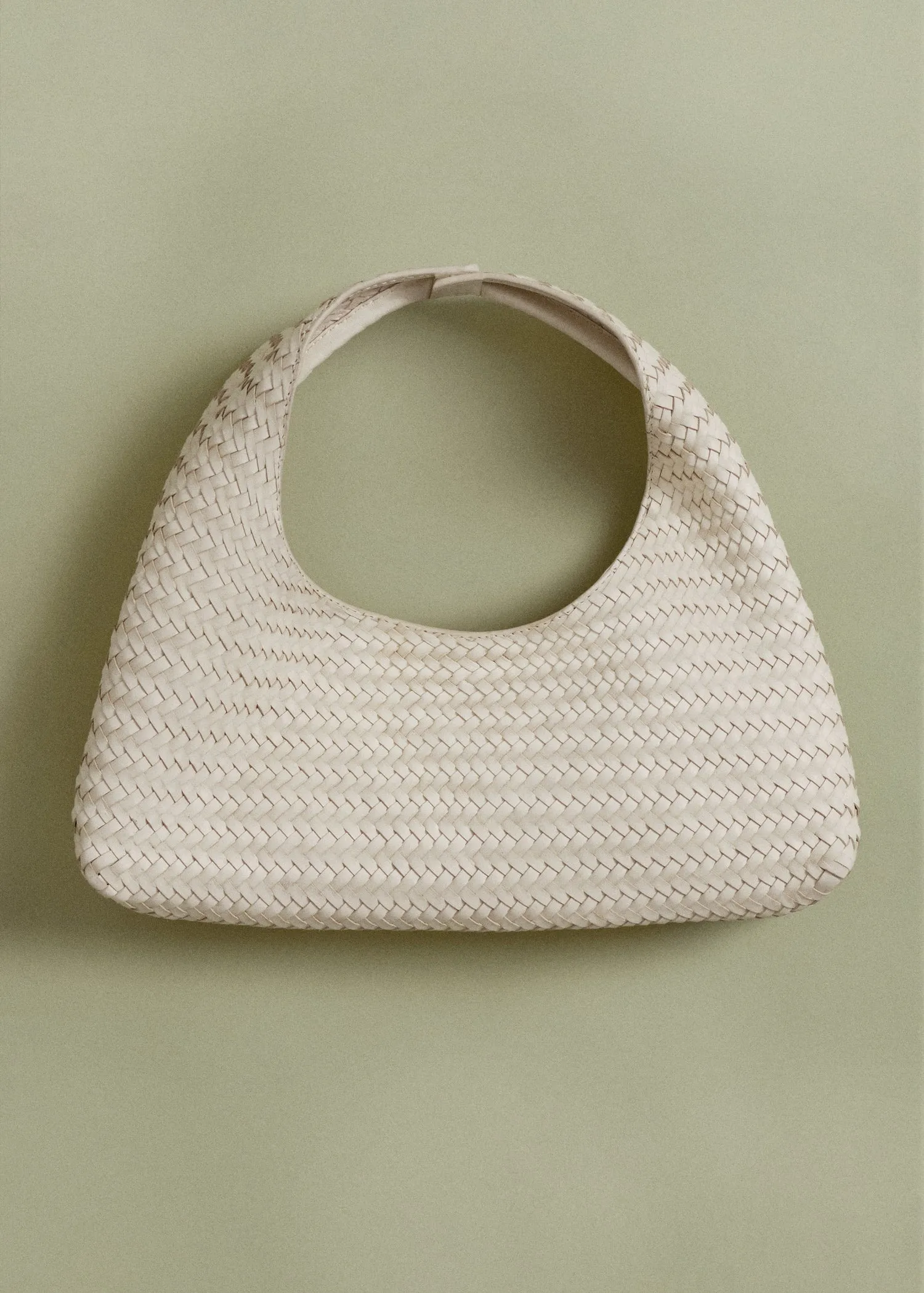 Braided leather handbag