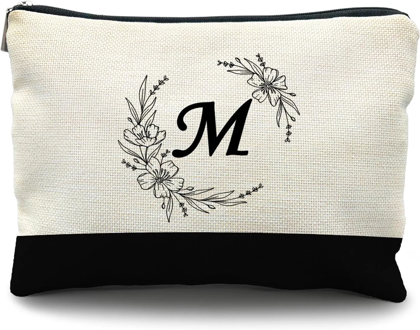 Bride Bridesmaid Cosmetic bag,personalized makeup bag,Initial Monogram Personalized makeup bag,bridesmaid gifts,personalized gifts,make up bag,monogrammed gifts for women（M）