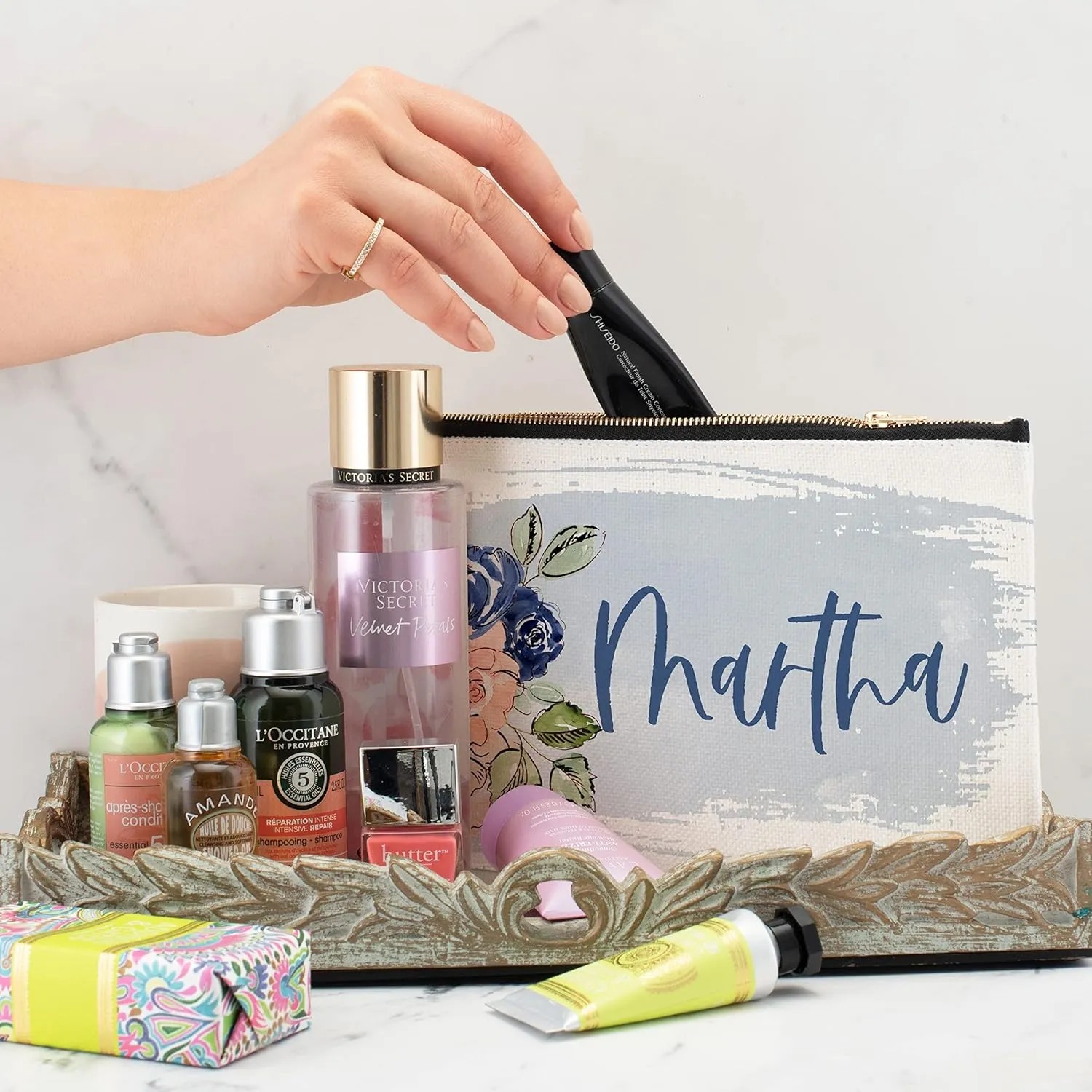 Bridesmaid Proposal Gifts - Personalized Makeup Bag for Women - 9 Colors - Custom Cosmetic Bag for Girls w/Name - Monogrammed Cosmetic Pouch - D2