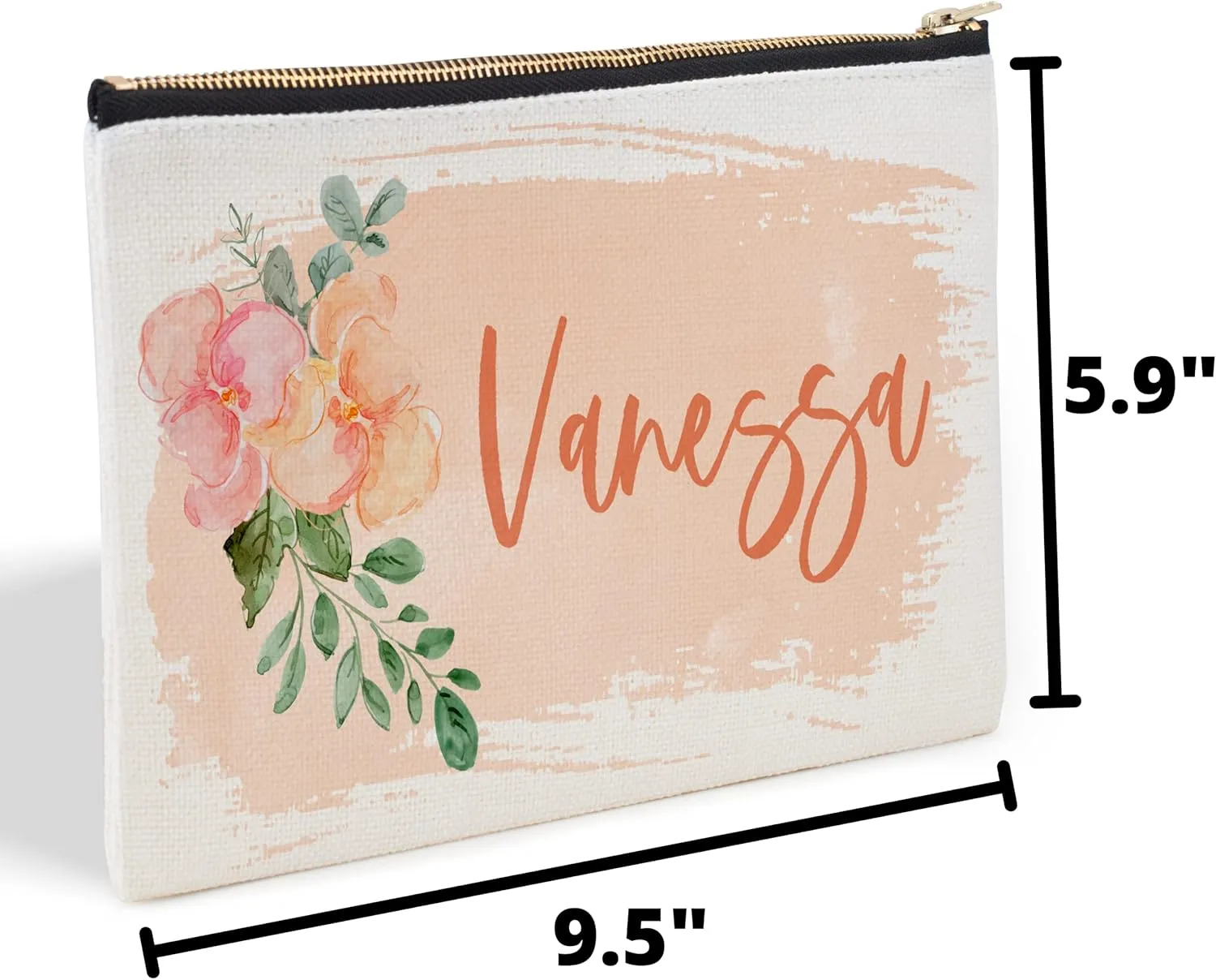 Bridesmaid Proposal Gifts - Personalized Makeup Bag for Women - 9 Colors - Custom Cosmetic Bag for Girls w/Name - Monogrammed Cosmetic Pouch - D2