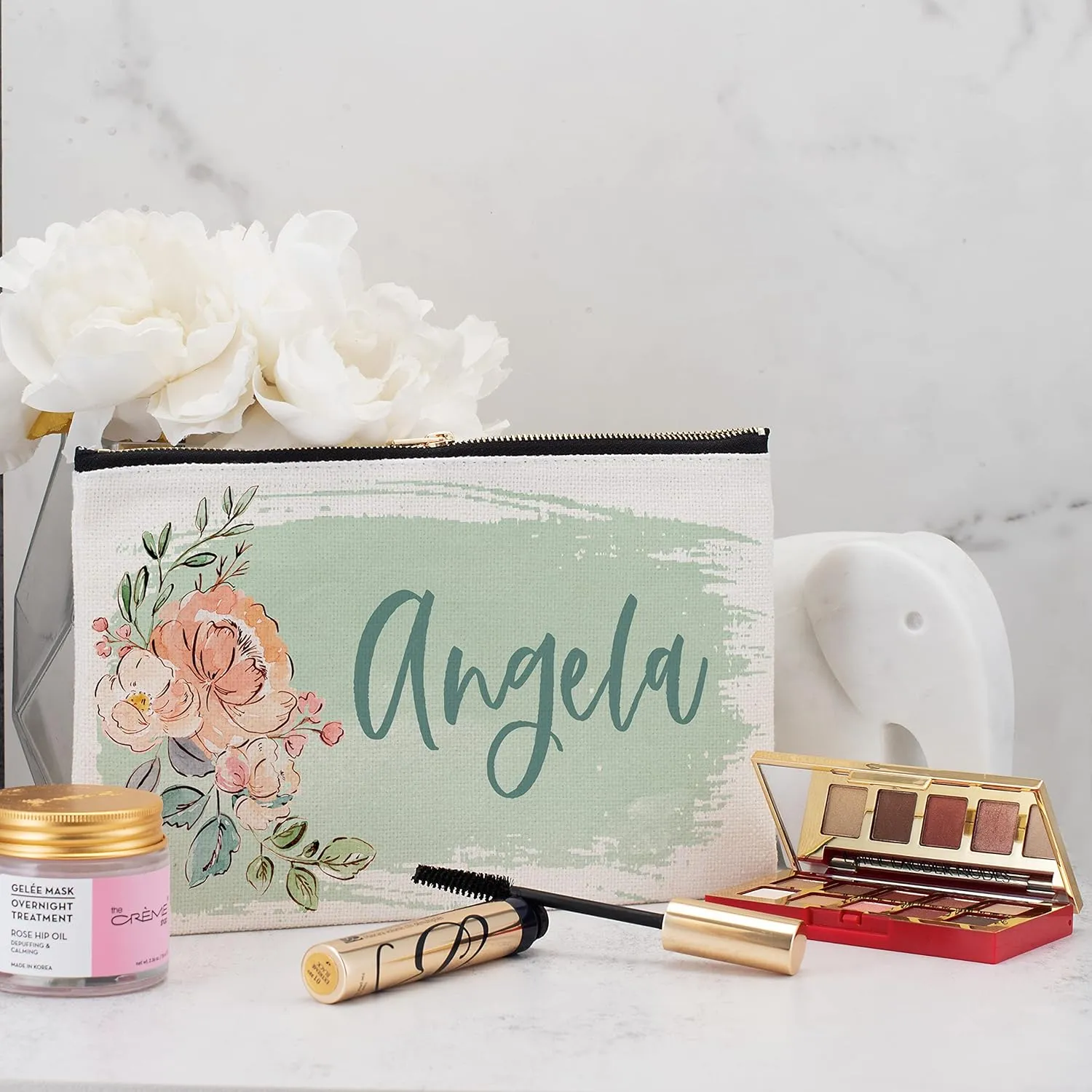 Bridesmaid Proposal Gifts - Personalized Makeup Bag for Women - 9 Colors - Custom Cosmetic Bag for Girls w/Name - Monogrammed Cosmetic Pouch - D2