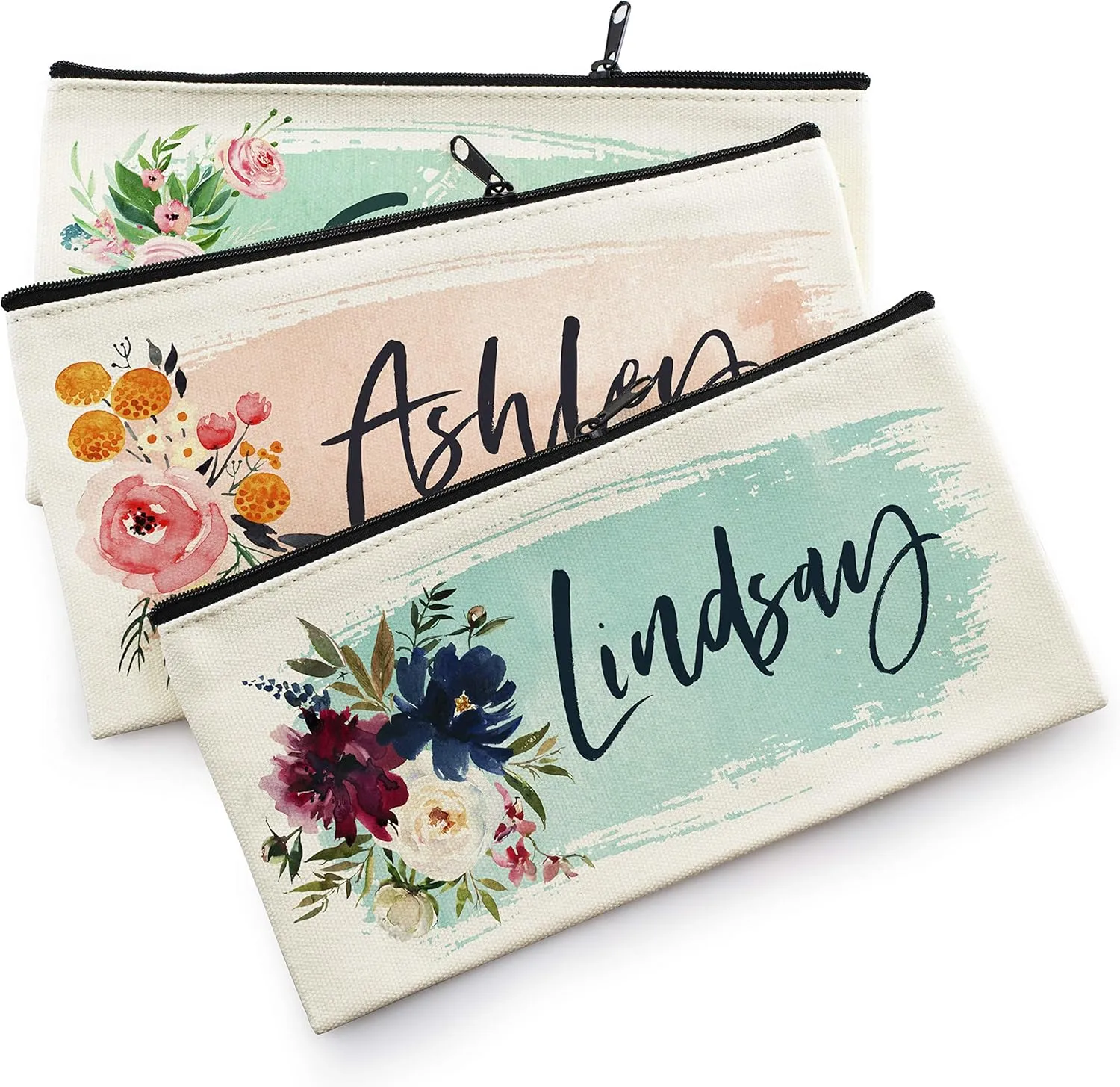 Bridesmaid Proposal Gifts - Personalized Makeup Bag for Women - 9 Colors - Custom Cosmetic Bag for Girls w/Name - Monogrammed Cosmetic Pouch
