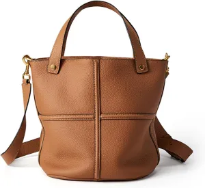 Bucket Bags for Women, Genuine Leather Tote Top Handbags, Crossbody Bags with a Strap