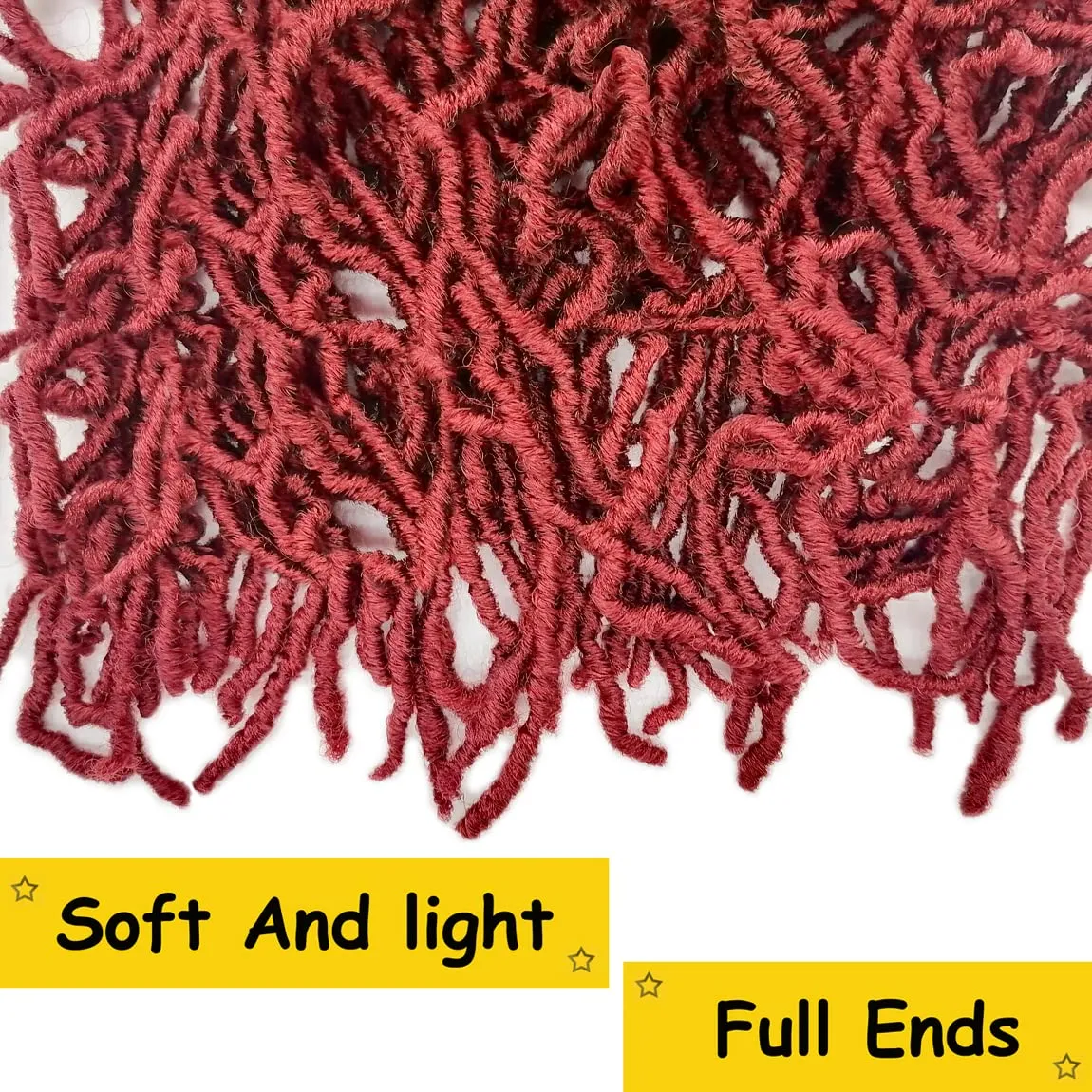 Burgundy Soft Locs 36 Inch 7 Packs Faux Locs Red Color Crochet Locs Hair Whole Strand No Extended Pre-looped Long Locs Synthetic Crochet Braids Hair Extensions For Black Women (36inch, 7packs, bug)