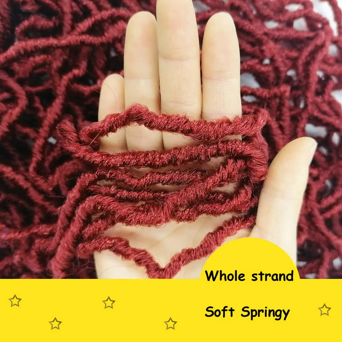 Burgundy Soft Locs 36 Inch 7 Packs Faux Locs Red Color Crochet Locs Hair Whole Strand No Extended Pre-looped Long Locs Synthetic Crochet Braids Hair Extensions For Black Women (36inch, 7packs, bug)