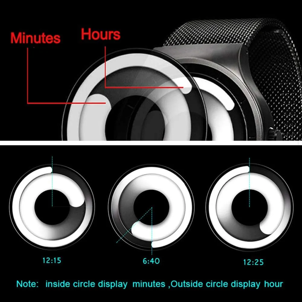 Business Watches Men Fashion Creative Original Design Watch Men Steel Mesh Men's Watch Clock Relogio Masculino Unique Wristwatch