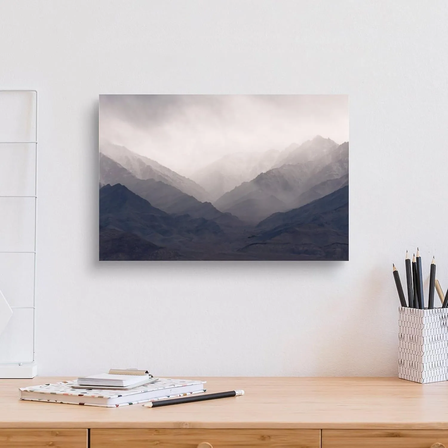 CafePress Canvas Wall Art Misty Ladakh Mountains Ready to Hang for Living Room, Bedroom or Office