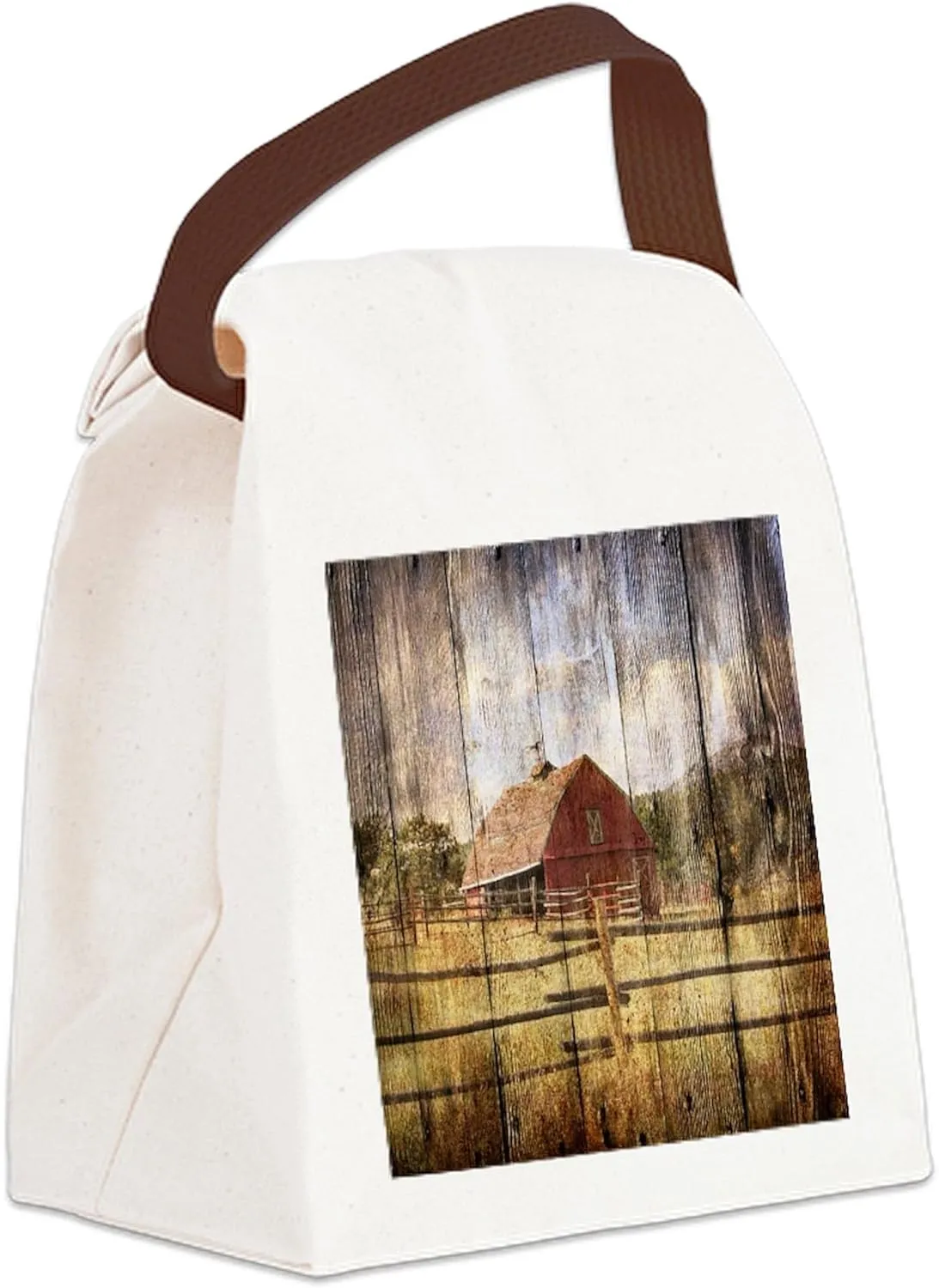 CafePress Farm Red Barn Canvas Lunch Bag with Strap Handle