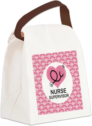 CafePress Nurse Supervisor Gift Ornament Canvas Lunch Bag with Strap Handle