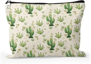 Cafl Desert Cactus Makeup Bag Cactu Cosmetic Bag for Women Large Capacity Make Up Bag Portable Travel Toiletry Pouch Accessories Organizer 10 * 8inch