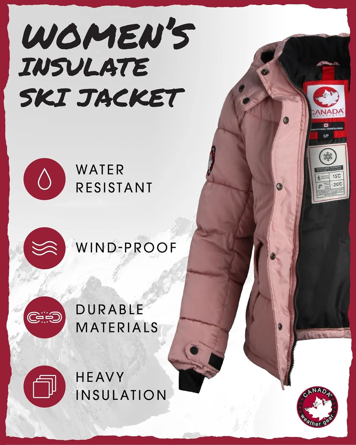 CANADA WEATHER GEAR Women's Winter Coat - Quilted Heavyweight Puffer Parka Coat – Plus Sized Jacket for Women (S-3X)