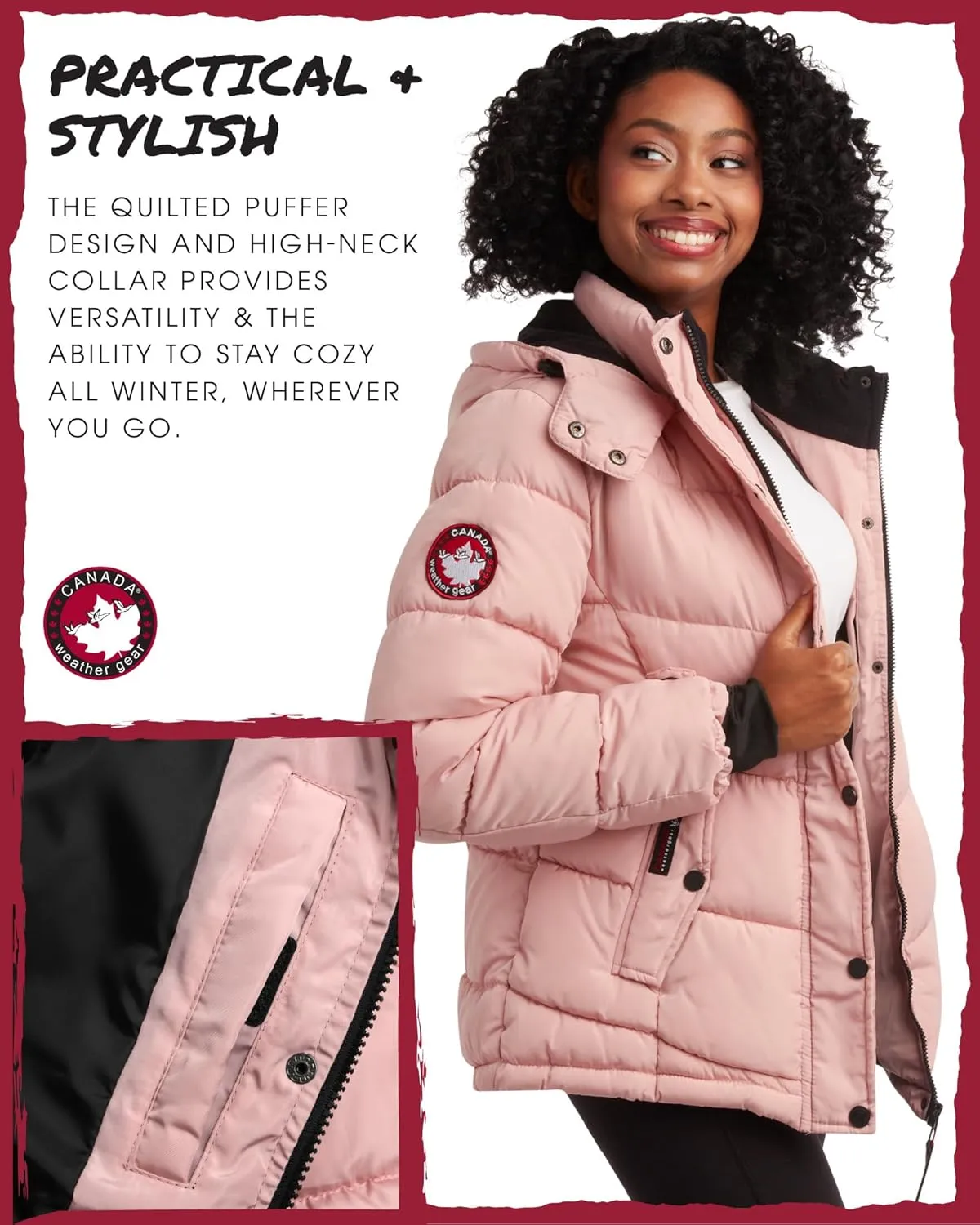 CANADA WEATHER GEAR Women's Winter Coat - Quilted Heavyweight Puffer Parka Coat – Plus Sized Jacket for Women (S-3X)
