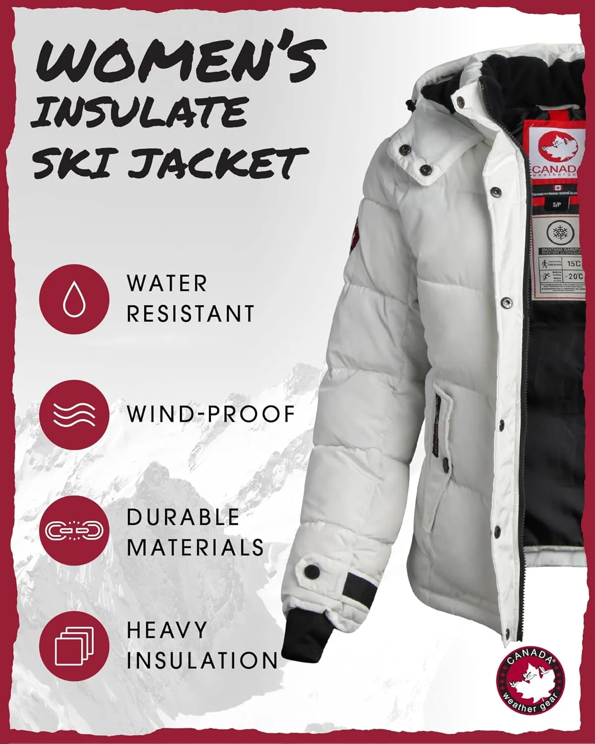 CANADA WEATHER GEAR Women's Winter Coat - Quilted Heavyweight Puffer Parka Coat – Plus Sized Jacket for Women (S-3X)