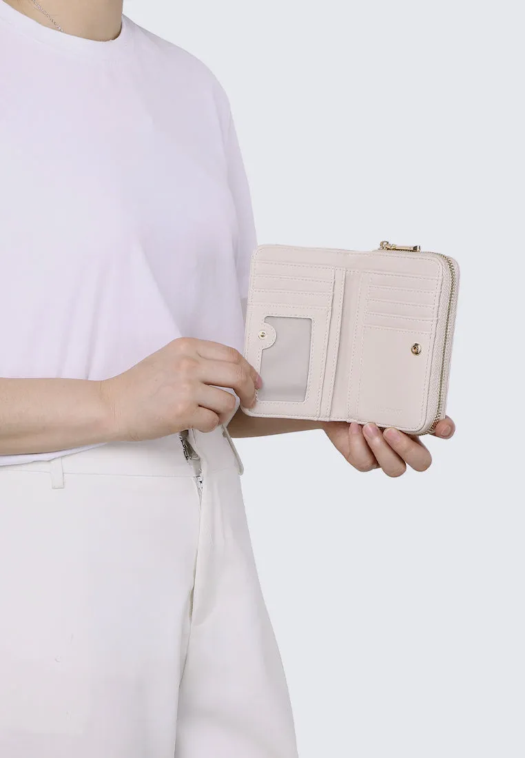 Candy Delight Zip Around Small Wallet  (Beige)