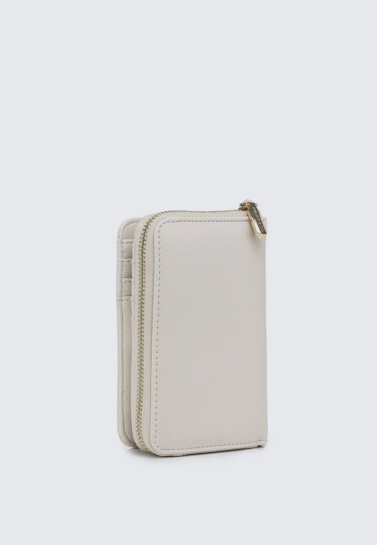 Candy Delight Zip Around Small Wallet  (Beige)