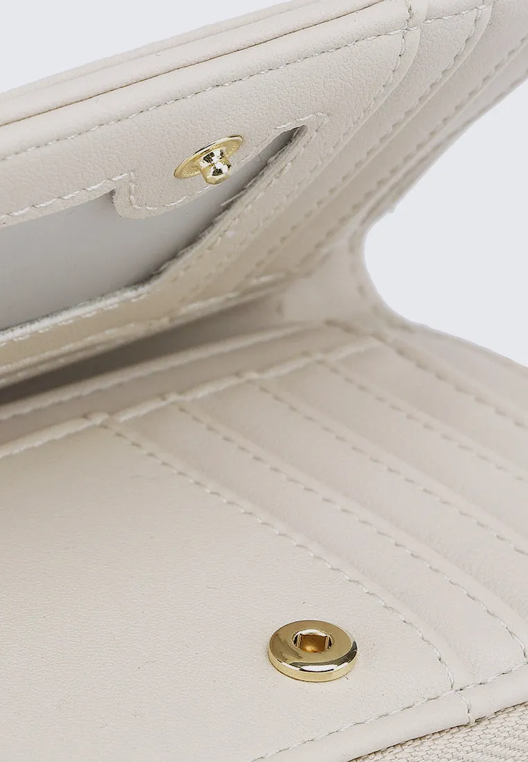 Candy Delight Zip Around Small Wallet  (Beige)
