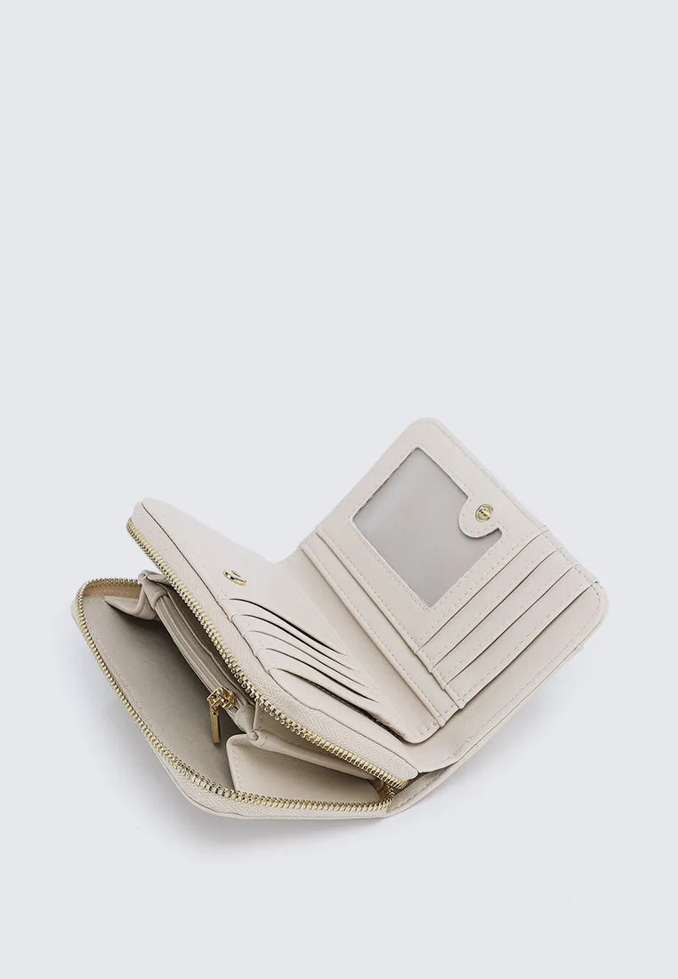 Candy Delight Zip Around Small Wallet  (Beige)