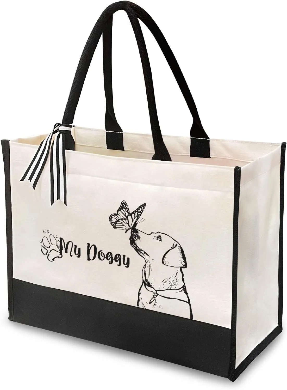 Canvas Tote Bag for Women - Beach Bag, Cat Lovers Tote, Bride & Bridesmaid Gift