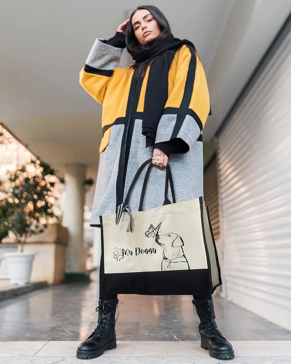 Canvas Tote Bag for Women - Beach Bag, Cat Lovers Tote, Bride & Bridesmaid Gift