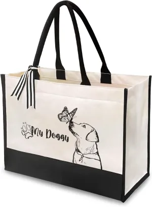 Canvas Tote Bag for Women - Beach Bag, Cat Lovers Tote, Bride & Bridesmaid Gift