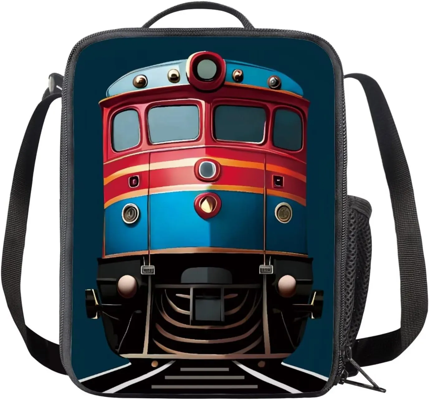 Car Print 3Pc Backpack Set for Boys Multi-Functional Adjustable Straps Crossbody School Bag Grease Proofing Recycle Food Bag for Travel Work Office Climbing School