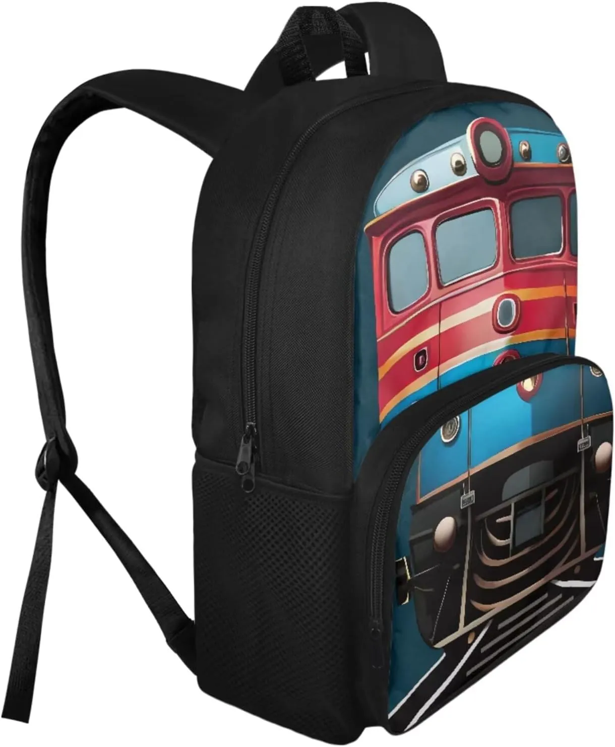Car Print 3Pc Backpack Set for Boys Multi-Functional Adjustable Straps Crossbody School Bag Grease Proofing Recycle Food Bag for Travel Work Office Climbing School