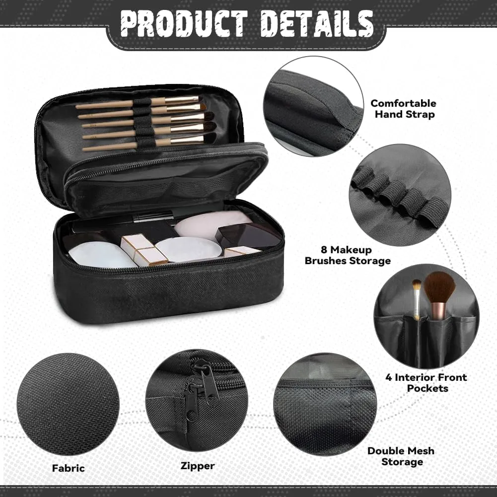 Cartoon Mushroom Makeup Bag for Women Girls Fashion Prints Travel Cosmetic Tote Large Make Up Organizer Compact Toiletry Bags Zipper Pouch Purse Make-up Accessories