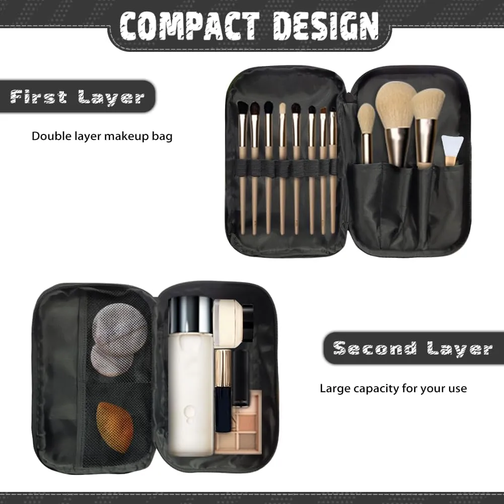 Cartoon Mushroom Makeup Bag for Women Girls Fashion Prints Travel Cosmetic Tote Large Make Up Organizer Compact Toiletry Bags Zipper Pouch Purse Make-up Accessories