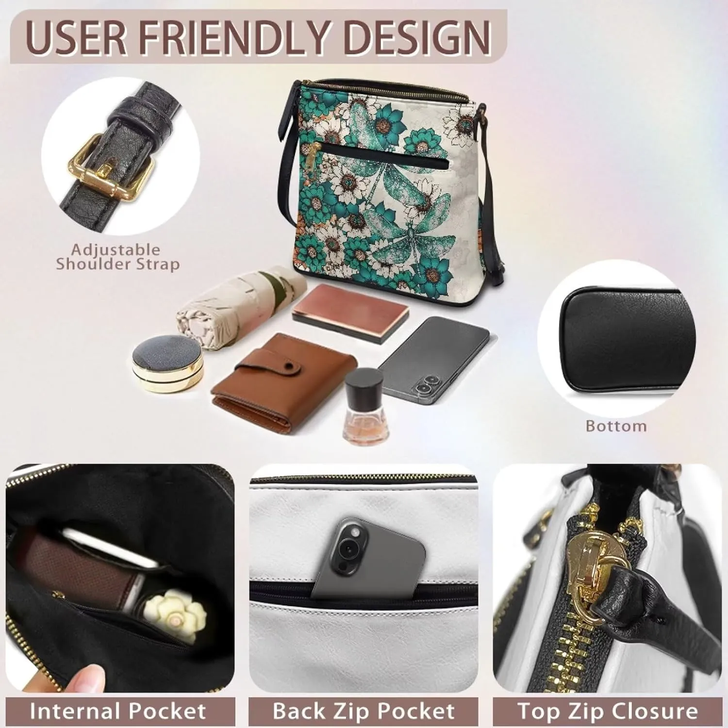 Casual Crossbody Bags for Women Leather Shoulder Bag Hobo Purses for Women Christmas Handbags