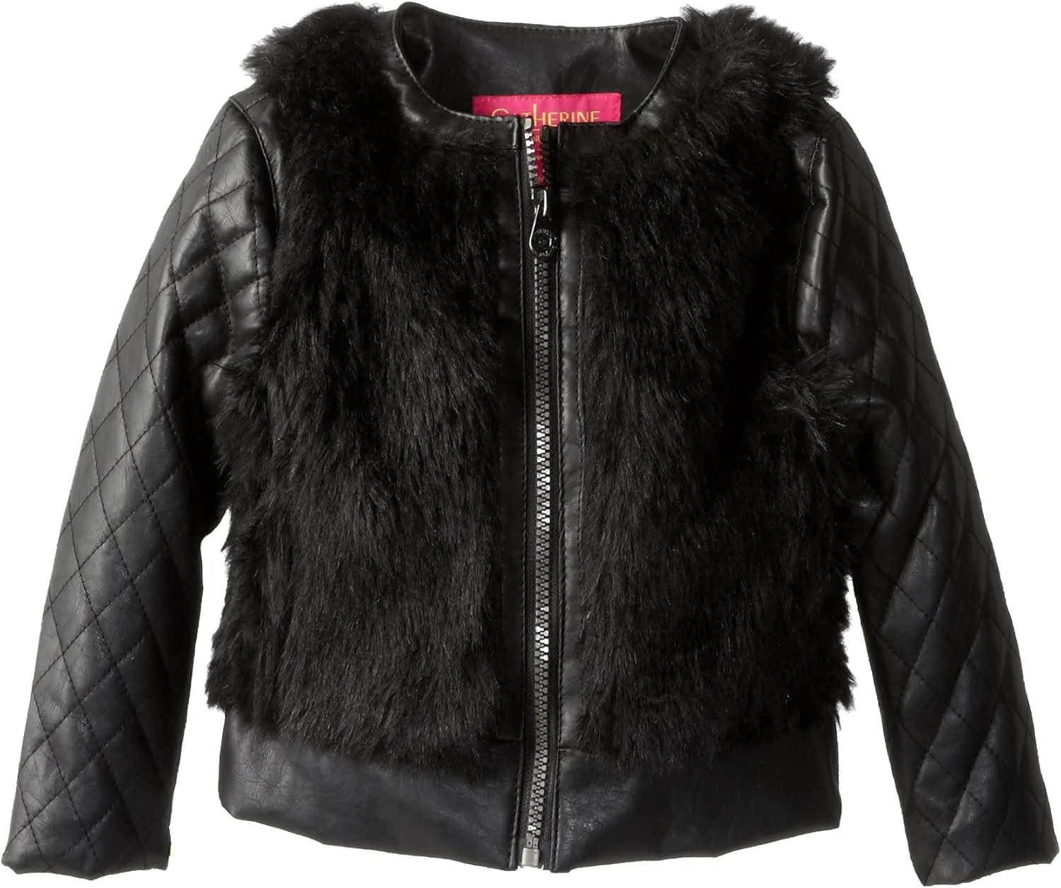 Catherine Malandrino Girls Moto Jacket With Faux Fur