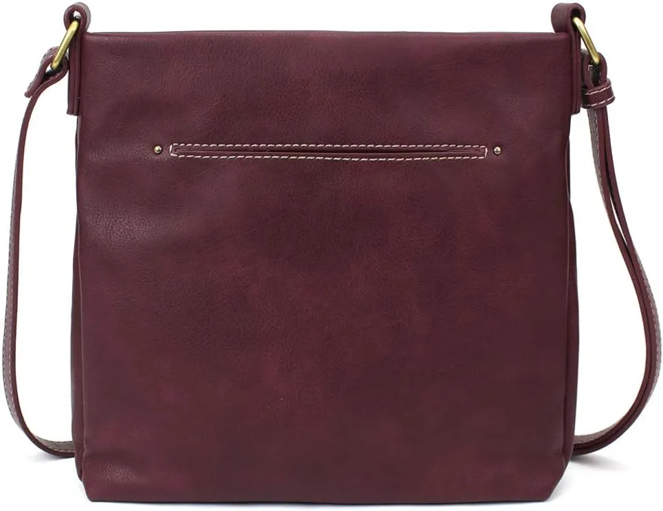 CHALA Laser Cut Crossbody Faux Leather Plum