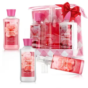 Cherry Blossom Spa Gift Set, Bath and Body Care Collection,3-Piece Travel Set with Shower Gel, Lotion, Body Mist