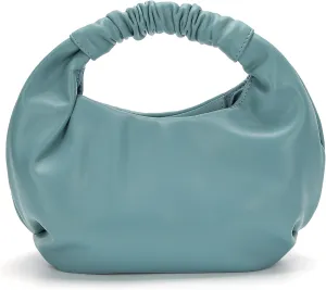 Chic Top Handle Bag for Women Small Ruched Hobo Handbag Soft Faux Leather Tote Bags Purse