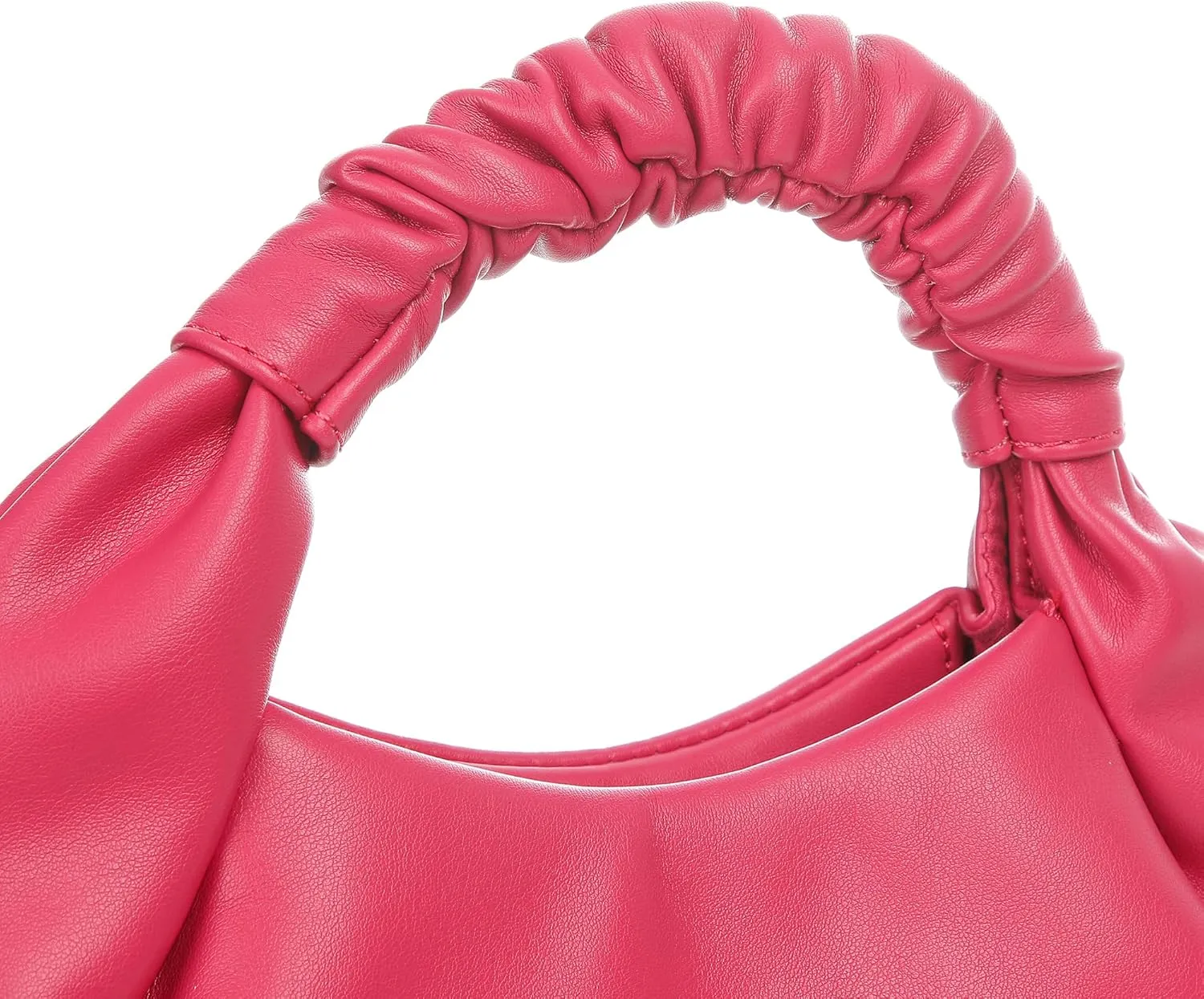 Chic Top Handle Bag for Women Small Ruched Hobo Handbag Soft Faux Leather Tote Bags Purse
