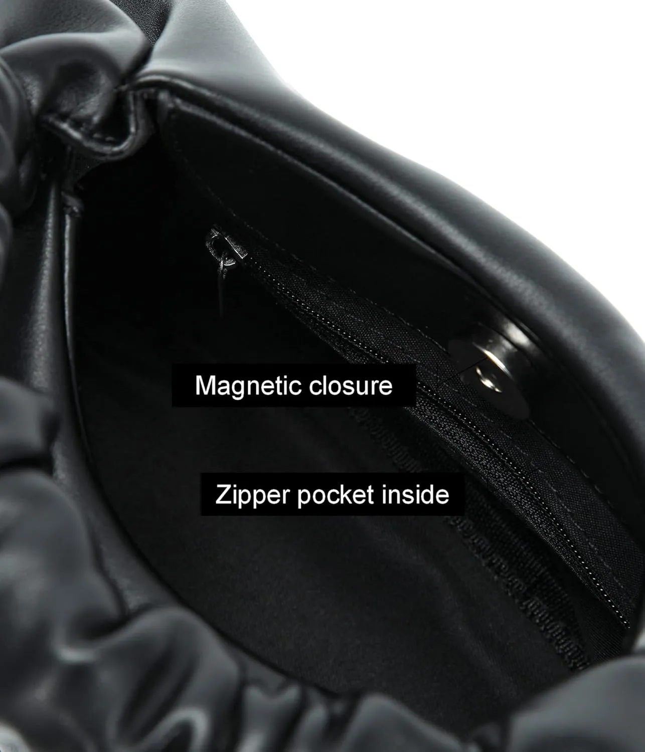 Chic Top Handle Bag for Women Small Ruched Hobo Handbag Soft Faux Leather Tote Bags Purse