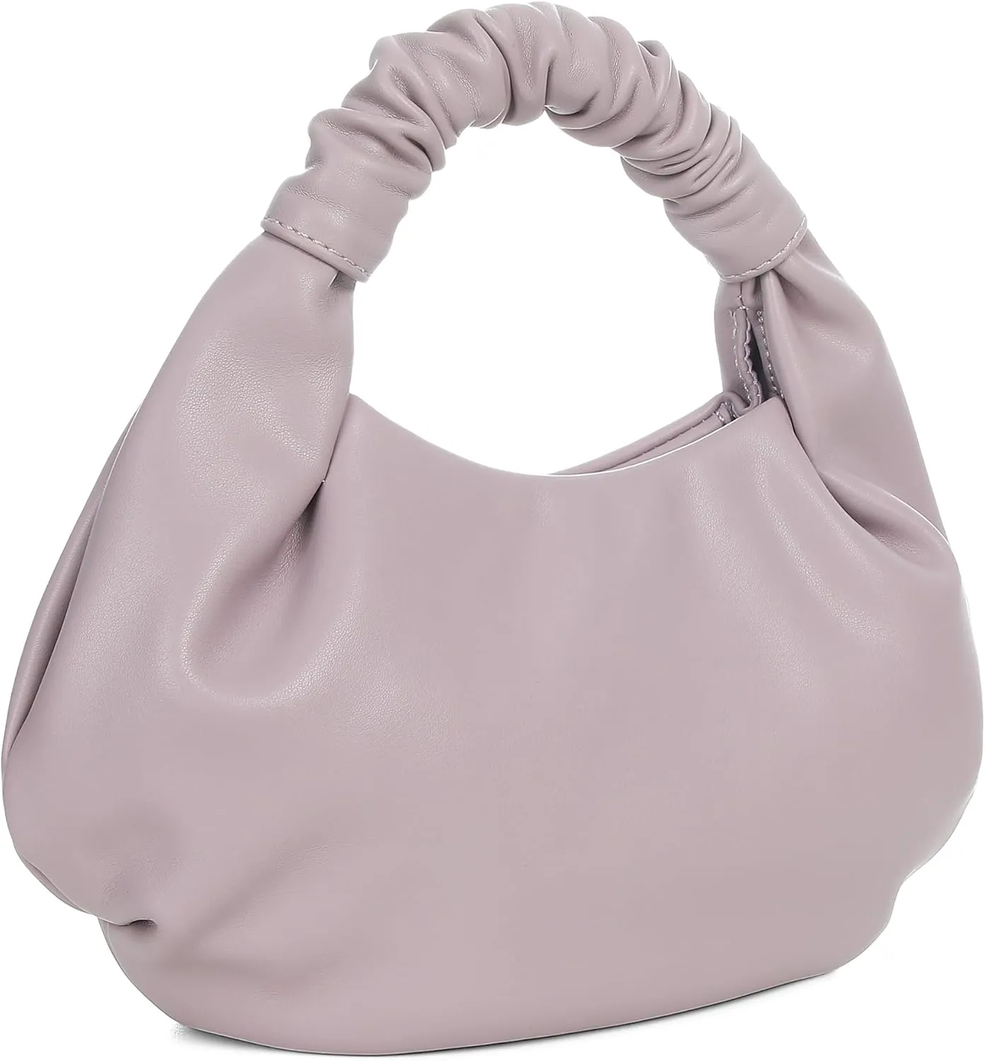 Chic Top Handle Bag for Women Small Ruched Hobo Handbag Soft Faux Leather Tote Bags Purse