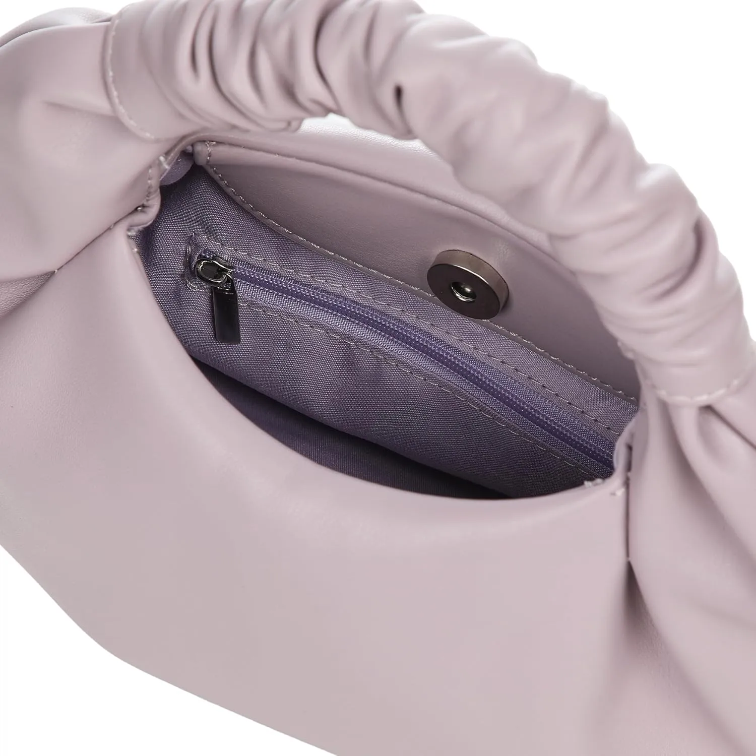 Chic Top Handle Bag for Women Small Ruched Hobo Handbag Soft Faux Leather Tote Bags Purse