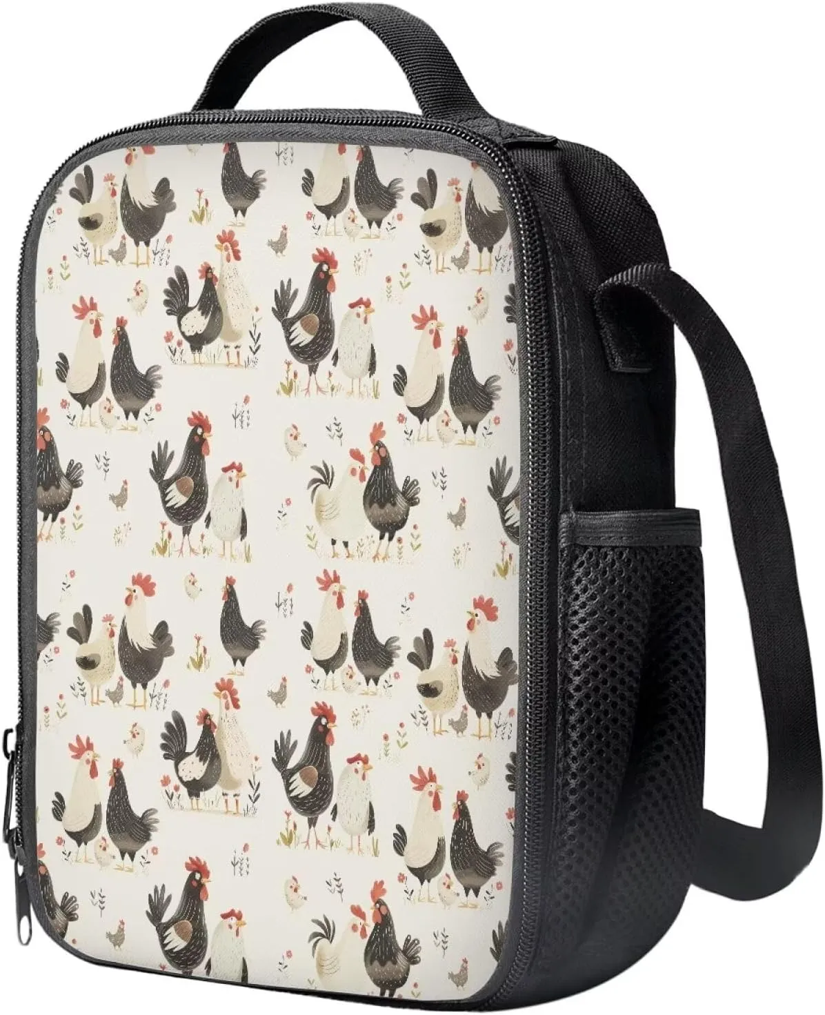 Chicken Backpack for Girls 6-8 Fashion Backpack Set Large Capacity School Bag Portable Thermal Meal Prep Container Mini Pen Case 3 in 1