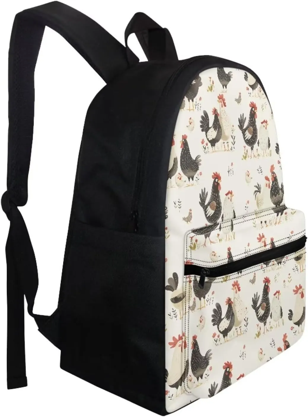 Chicken Backpack for Girls 6-8 Fashion Backpack Set Large Capacity School Bag Portable Thermal Meal Prep Container Mini Pen Case 3 in 1