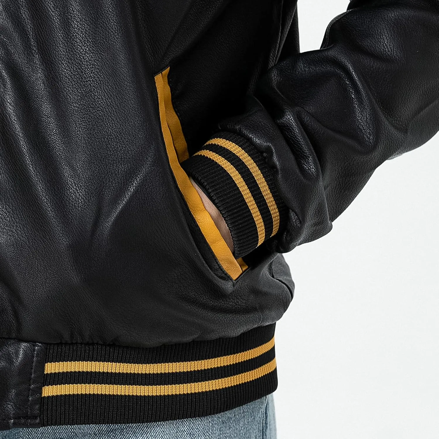 chuida Mens Stand Collar leather jacket Motorcycle Lightweight leather jacket men Faux Leather Bomber Casual Outwear