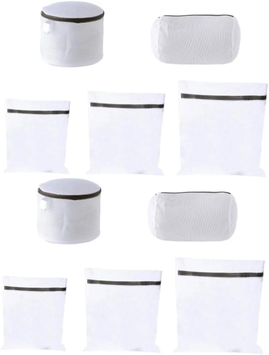 Ciieeo 2sets Delicate Laundry Bag Bra Mesh Pouch Safe for Sweater Knit Underwear Activewear Breathable Nylon Material Travel-friendly 5pcs*2