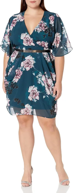 City Chic Women's Citychic Plus Size Dress Col Wrap PRT