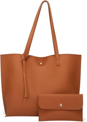 Clear Shoulder Bag for Women Single Shoulder Piece Fashion Tote Tassel Handbag Women's Two Bags (Orange #4, One Size)