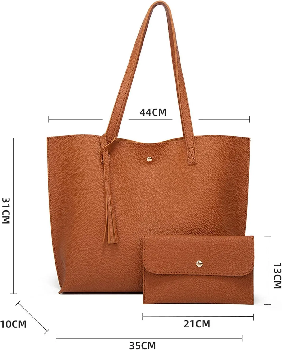 Clear Shoulder Bag for Women Single Shoulder Piece Fashion Tote Tassel Handbag Women's Two Bags (Orange #4, One Size)