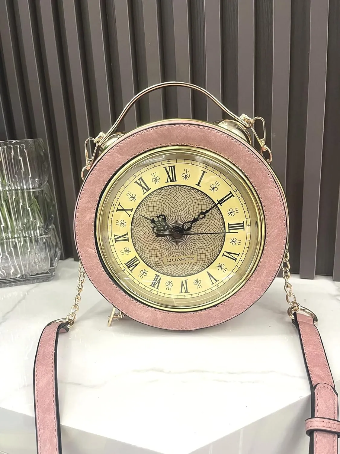 Clock Shaped Purse Women Classic Retro Handbag Crossbody Messenger Shoulder Bag Steampunk Unique Novelty Clock Bag