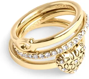 COACH Womens Signature Quilted Heart Ring Set
