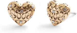 COACH Womens Signature Quilted Heart Stud Earrings