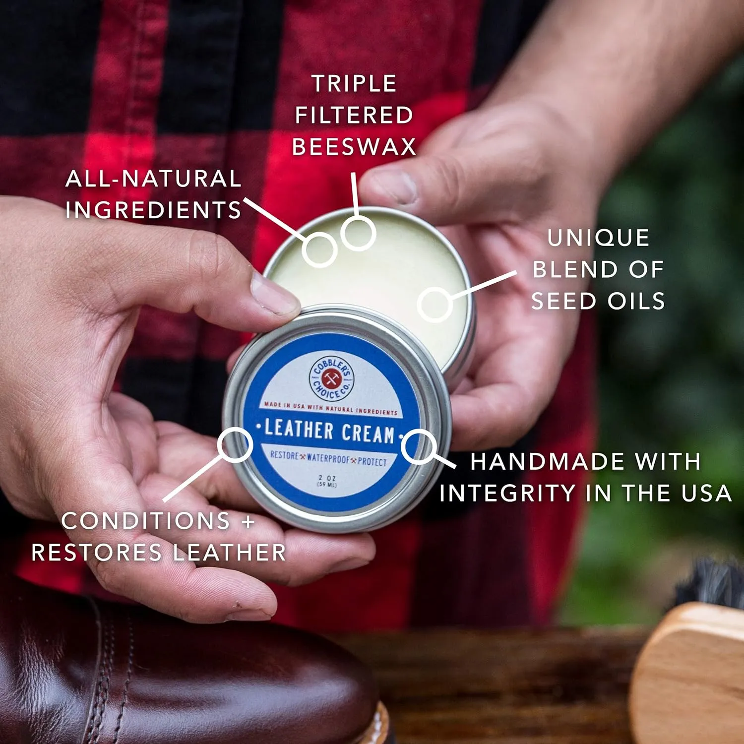 Cobbler's Choice Co. Finest Quality All Natural Leather Cream - Made with Triple Filtered BeesWax