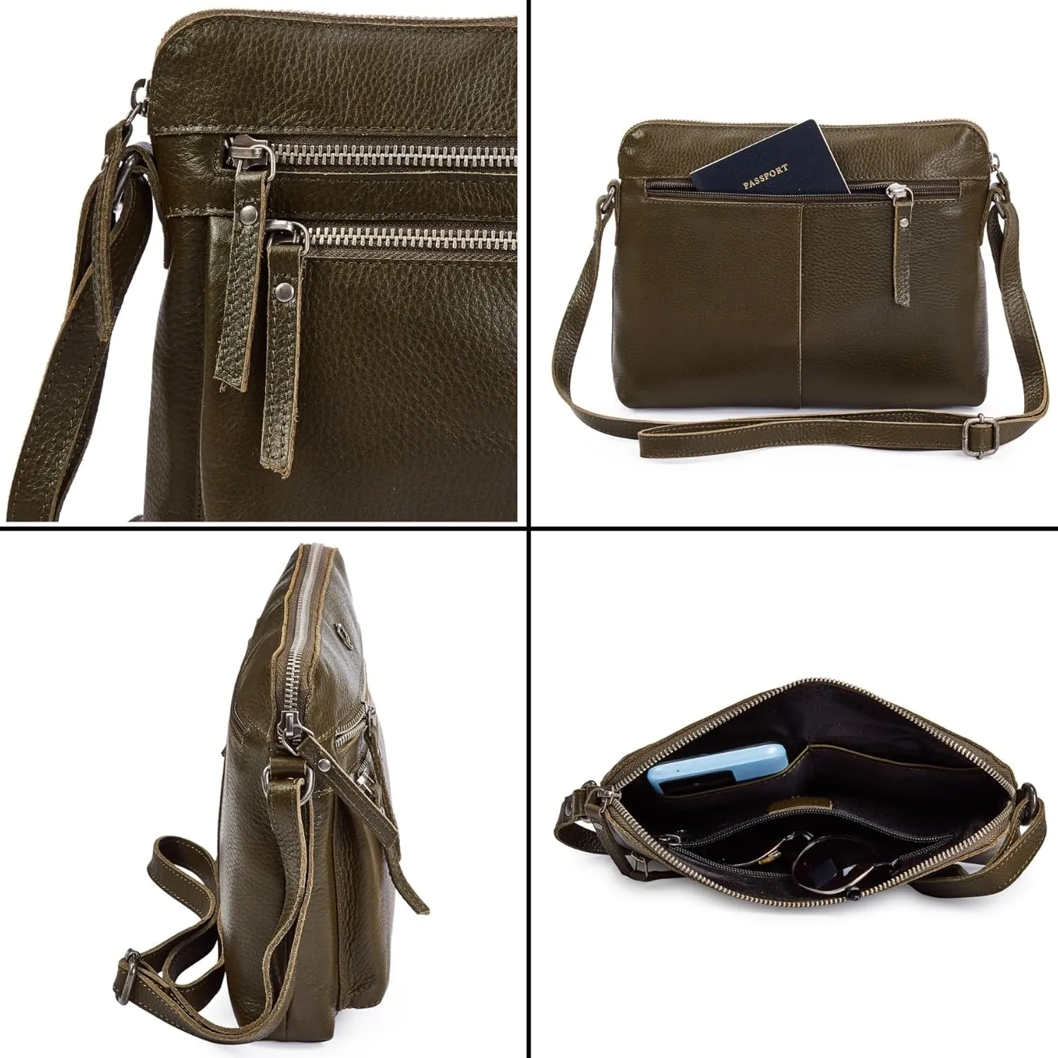 Cochoa Real Leather Soft Crossbody Bags for Women Small Purse Trendy Shoulder Sling Travel Crossover