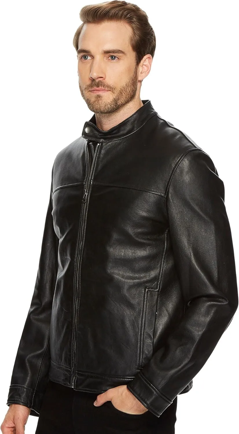 Cole Haan Men's Bonded Leather Moto Jacket